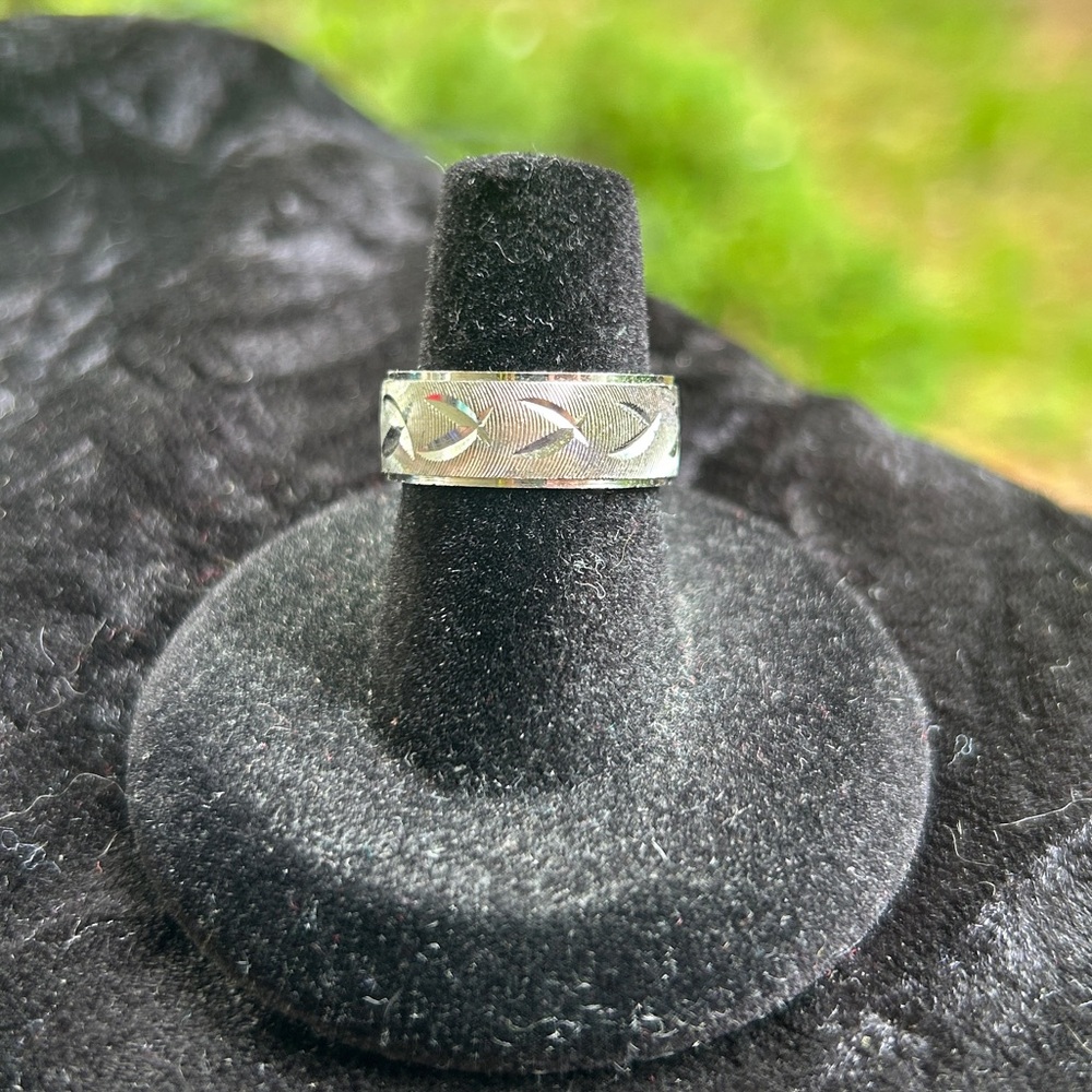 1970’s Vintage Uncas Sterling Silver 925 Etched Band Ring size 7 TEXTURED